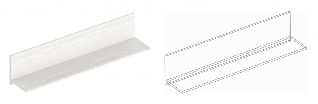 Полка настенная «Александрия» №2 ГА-16 1200x236x266