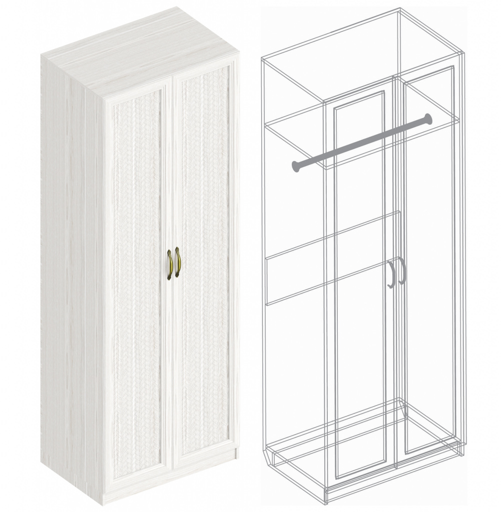 Шкаф для одежды «Александрия» ГА-01 2-ств 800х530х2200