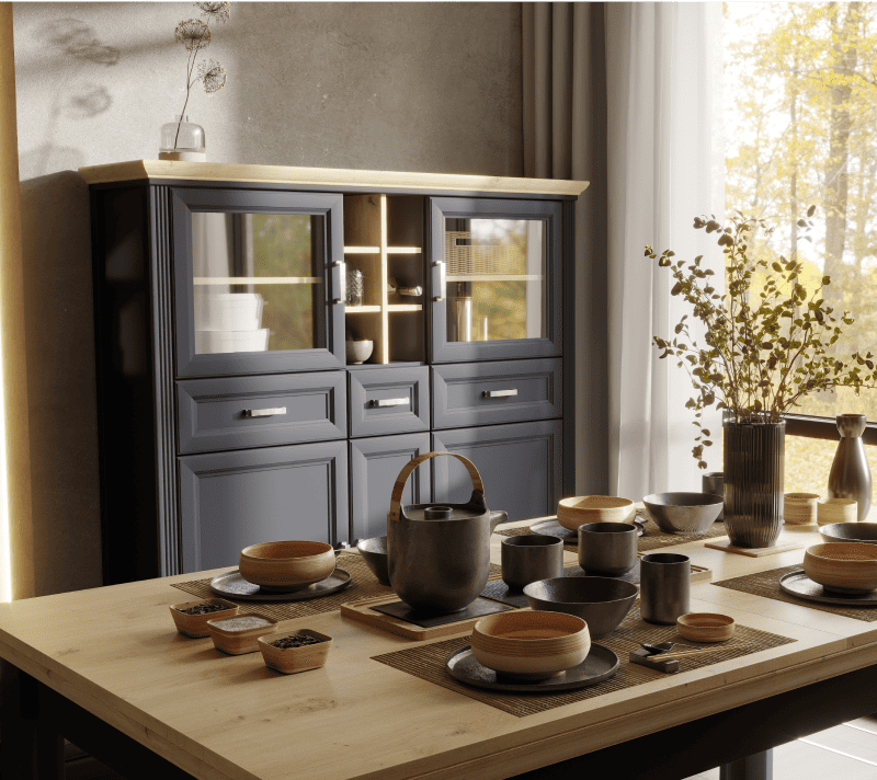 Стол Jasmin графит/дуб артизан STO